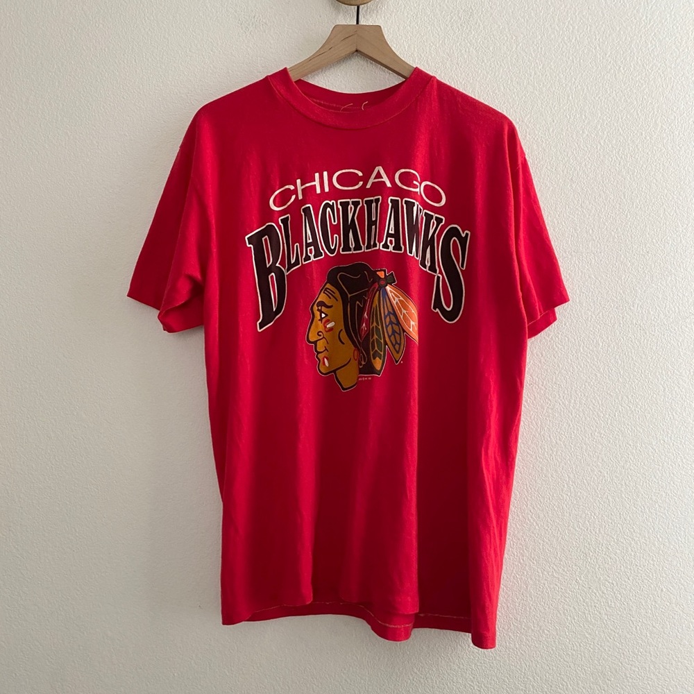 Vintage 1988 Chicago Blackhawks Shirt NHL Single Stitch Made In USA